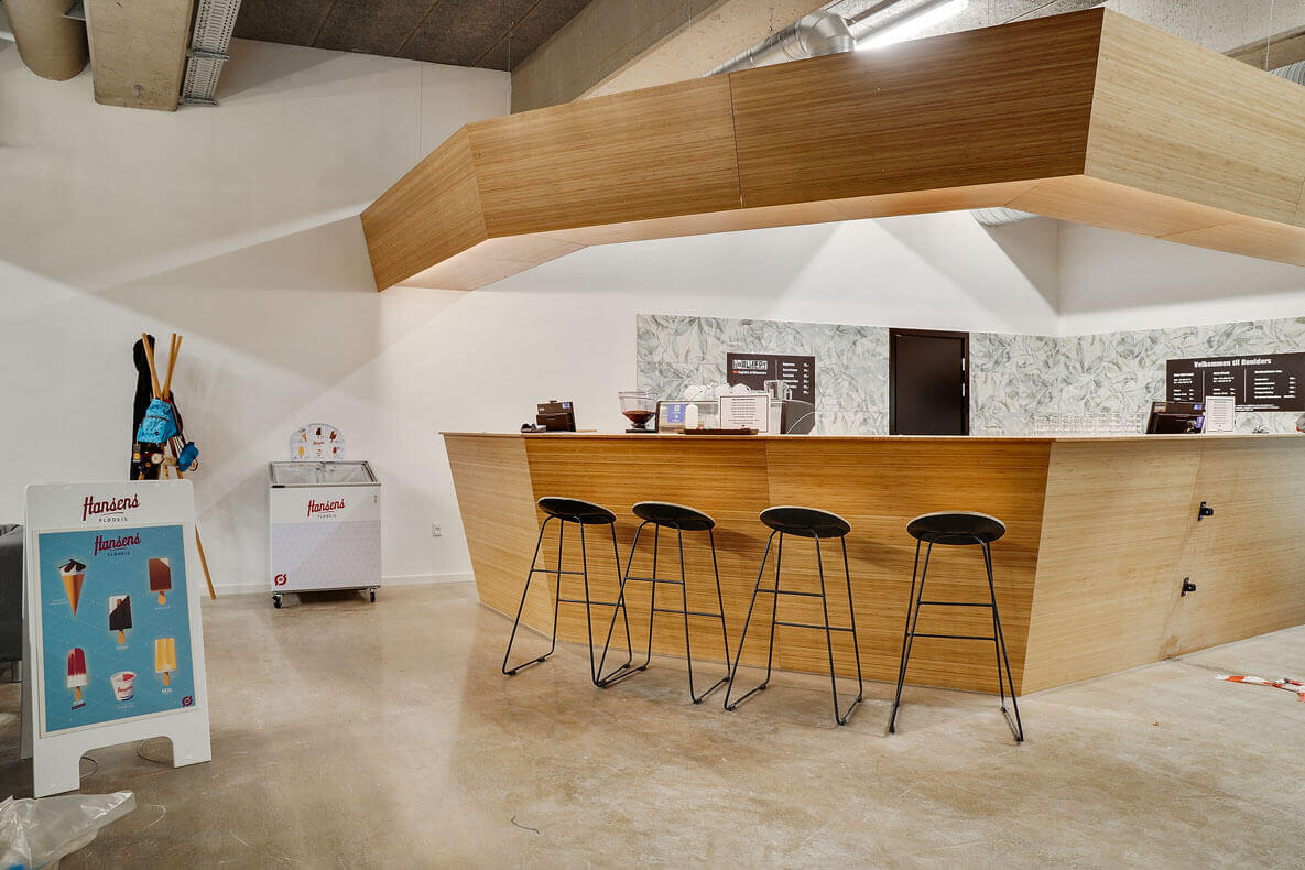 Caféområde hos Aarhus Boulders på Ankersgade 12